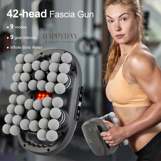 HAPPYDAY - 42-Heads Fascia Gun – Professional Deep Tissue Muscle Massager