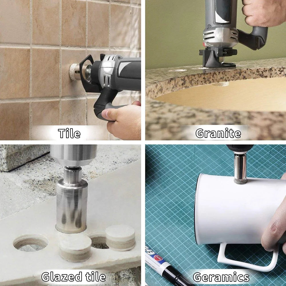 💎10PCS Diamond-Coated Hole Saw Drill Bit Set