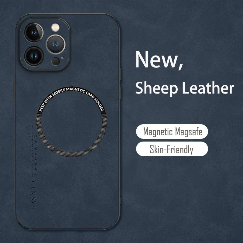 Vintage Sheepskin Leather MagSafe IPhone Case