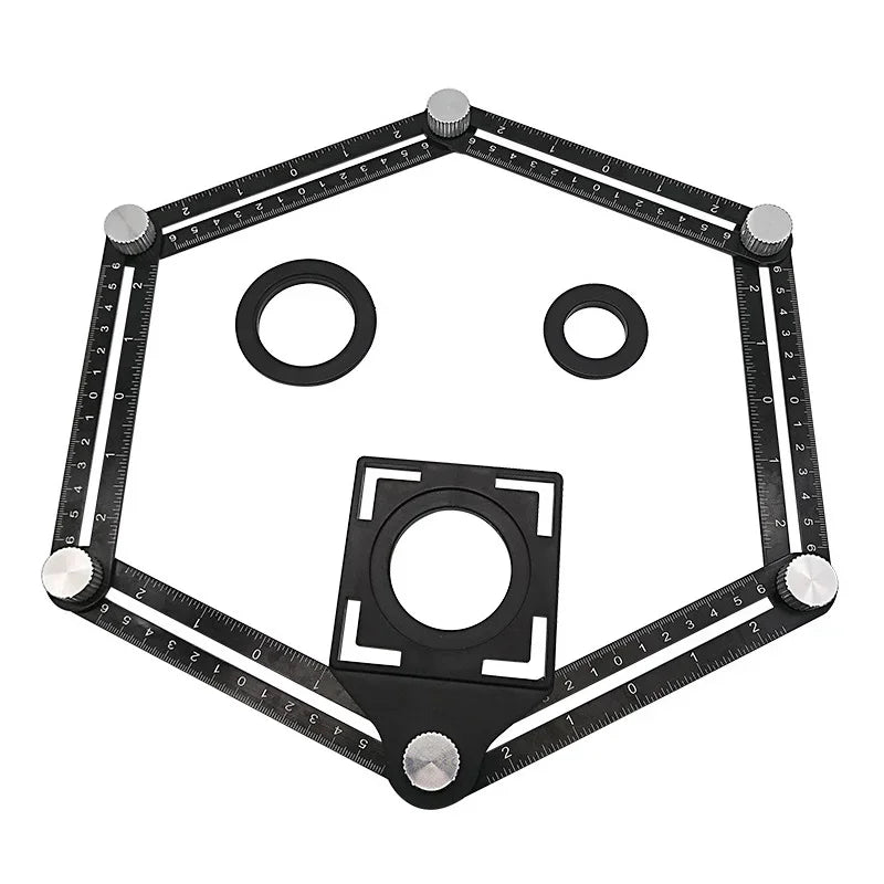 6 Fold Aluminum Alloy Angle Measuring Ruler – Precision Template Tool for Construction & DIY