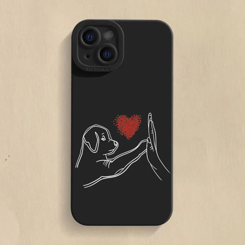Cat Dog High Five Silicone IPhone Case