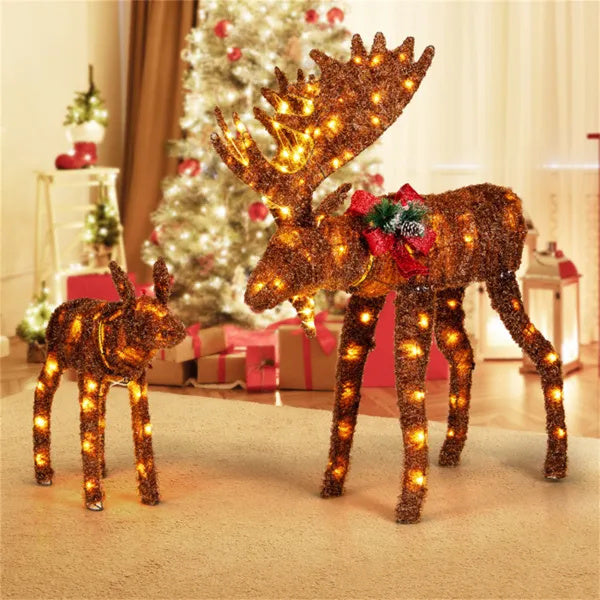 3D Moose Christmas Decoration – 2 Piece With 170 LED Lights