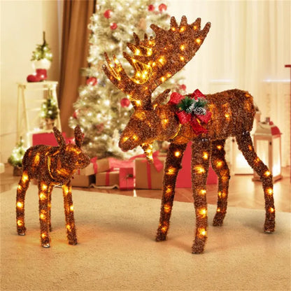 3D Moose Christmas Decoration – 2 Piece With 170 LED Lights