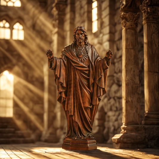 Sacred Heart of Jesus – Hand Carved Devotional Sculpture