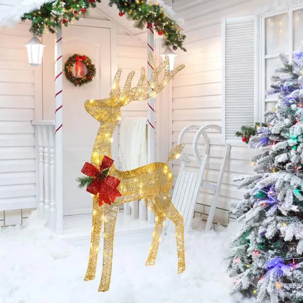 3D Lighted Reindeer – 1 Piece With 90 LED Lights