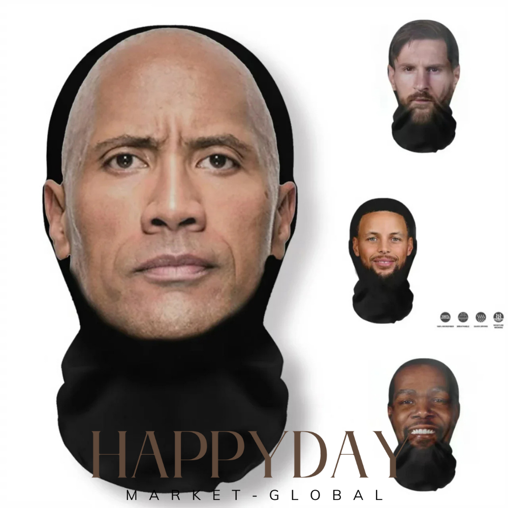 3D Printed Full Face Mask – Breathable Elastic Mesh Cosplay Headwear for Men & Women | Novelty Party Props & Tricky Hood