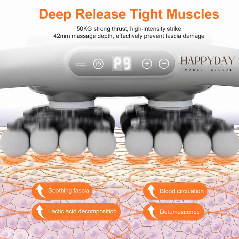 HAPPYDAY - 42-Heads Fascia Gun – Professional Deep Tissue Muscle Massager