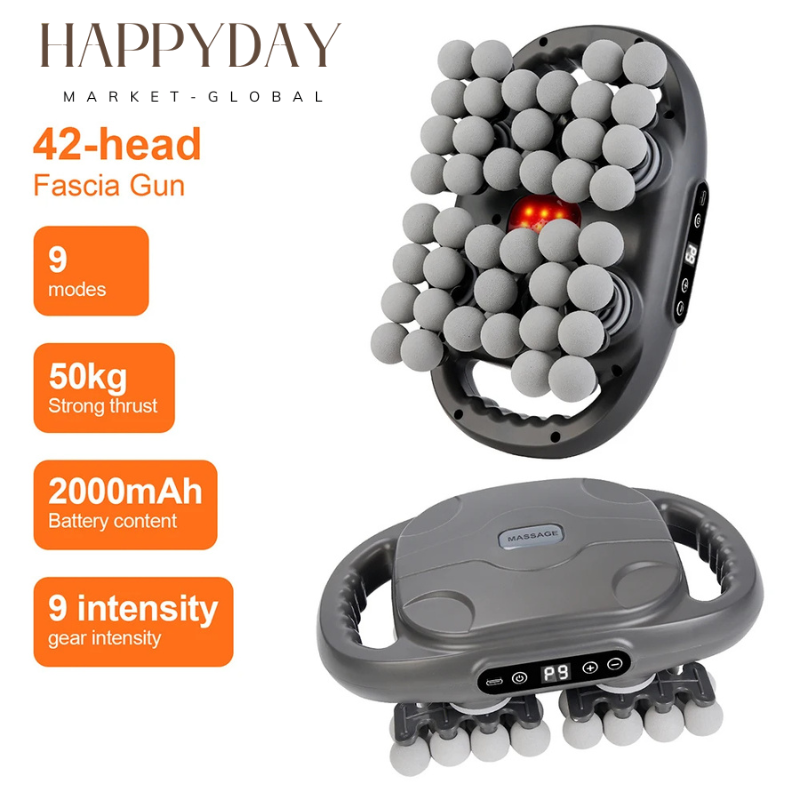 HAPPYDAY - 42-Heads Fascia Gun – Professional Deep Tissue Muscle Massager