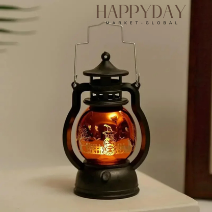 Retro Pumpkin Lantern – LED Halloween Oil Lamp Decoration (4.9")
