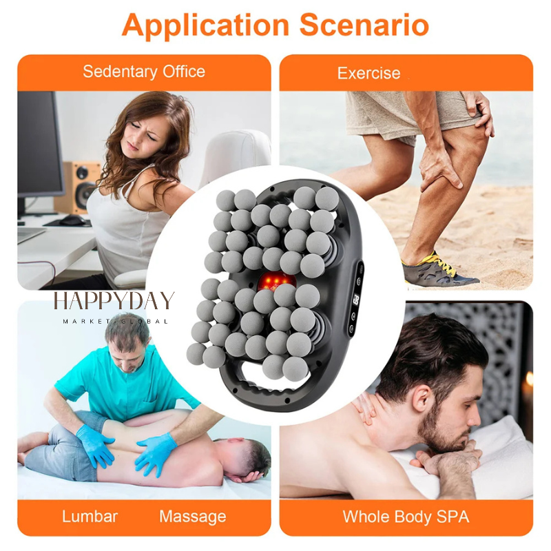 HAPPYDAY - 42-Heads Fascia Gun – Professional Deep Tissue Muscle Massager