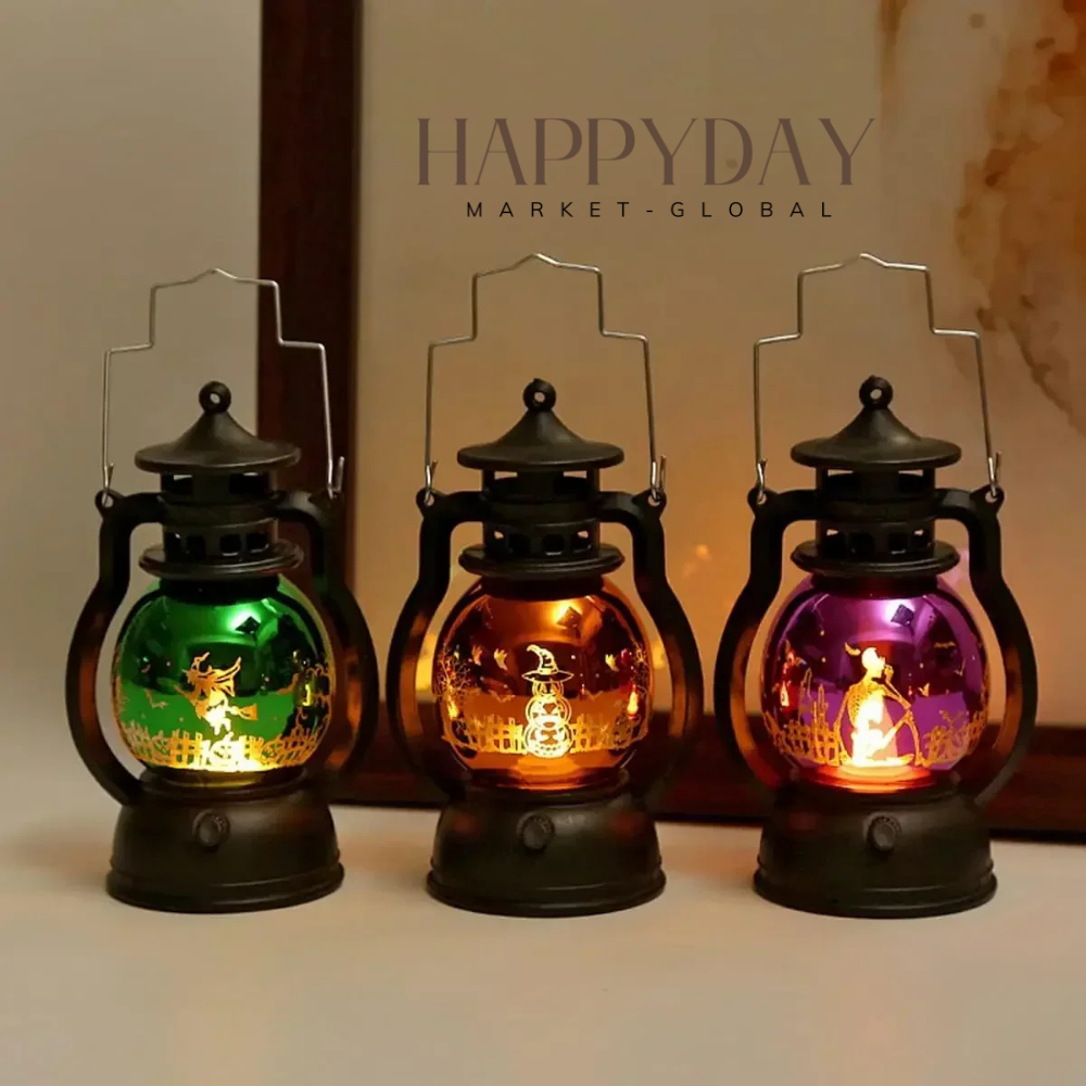 Retro Pumpkin Lantern – LED Halloween Oil Lamp Decoration (4.9")