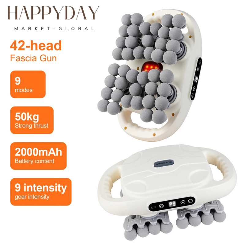 HAPPYDAY - 42-Heads Fascia Gun – Professional Deep Tissue Muscle Massager