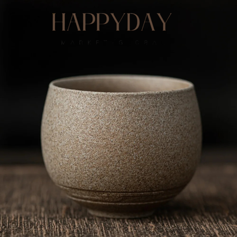 HAPPYDAY - Teaware Japanese Stoneware Tea Cup – Handmade Retro Master Cup