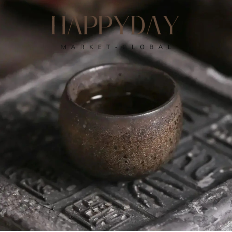 HAPPYDAY - Teaware Japanese Stoneware Tea Cup – Handmade Retro Master Cup