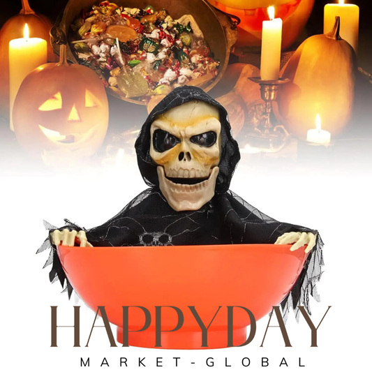 Halloween Candy Bowl with Motion Sensor – Creepy Glow Electric Serving Tray for Trick-or-Treat & Party Pranks