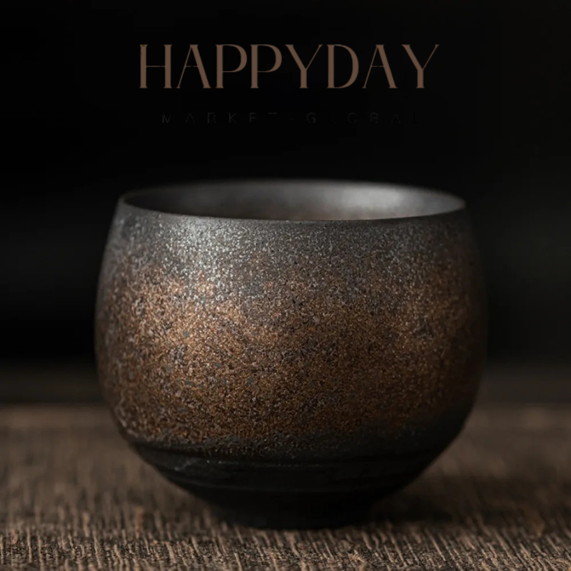 HAPPYDAY - Teaware Japanese Stoneware Tea Cup – Handmade Retro Master Cup