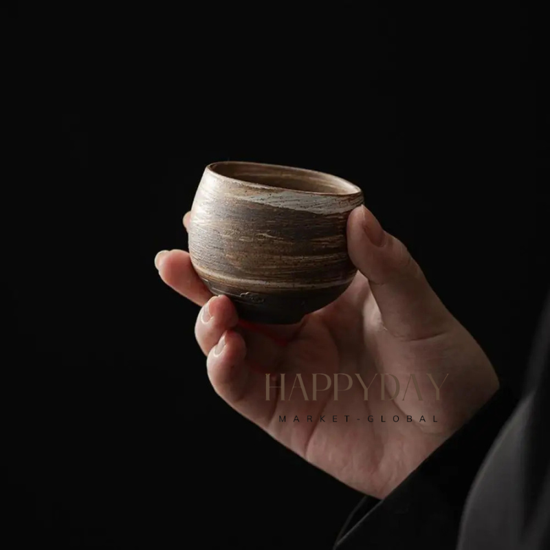 HAPPYDAY - Teaware Japanese Stoneware Tea Cup – Handmade Retro Master Cup