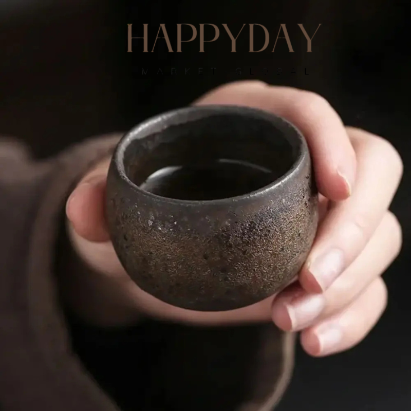 HAPPYDAY - Teaware Japanese Stoneware Tea Cup – Handmade Retro Master Cup