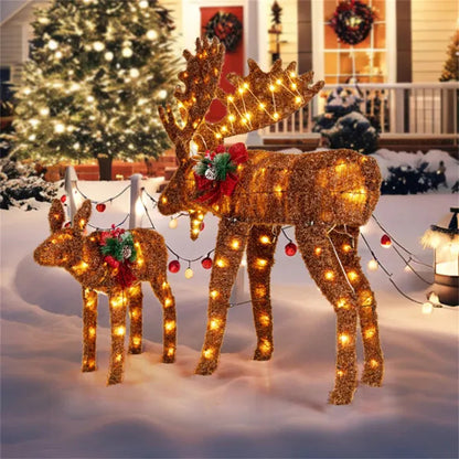 3D Moose Christmas Decoration – 2 Piece With 170 LED Lights