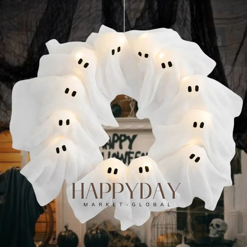 Lit Ghosts Wreath