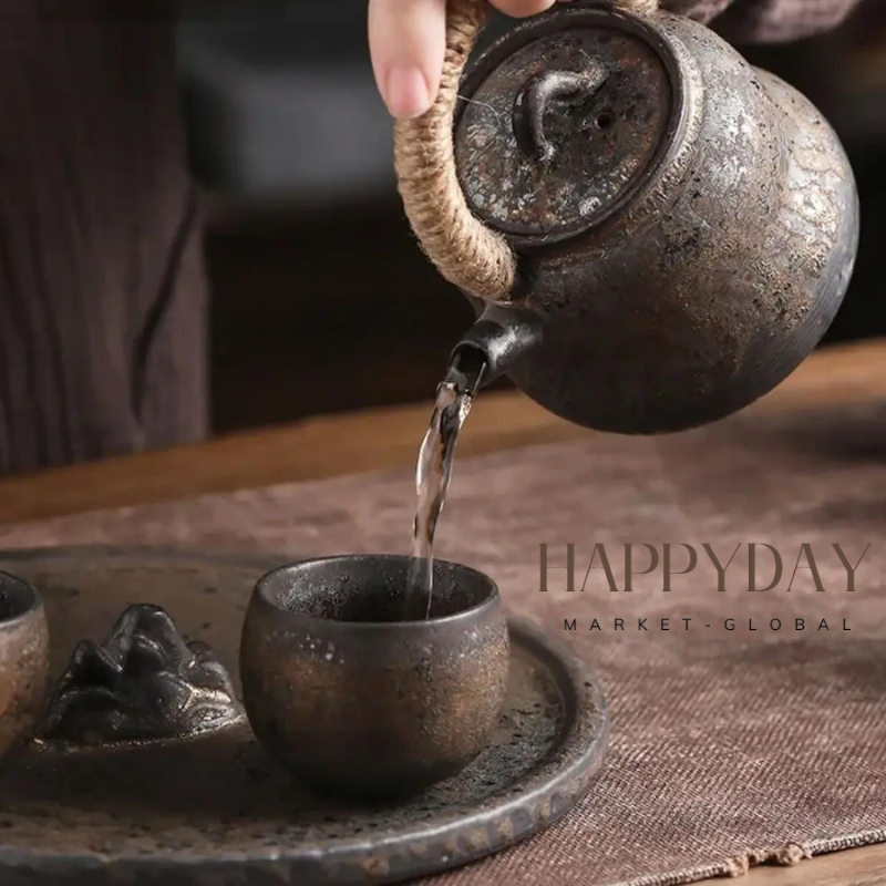 HAPPYDAY - Teaware Japanese Stoneware Tea Cup – Handmade Retro Master Cup