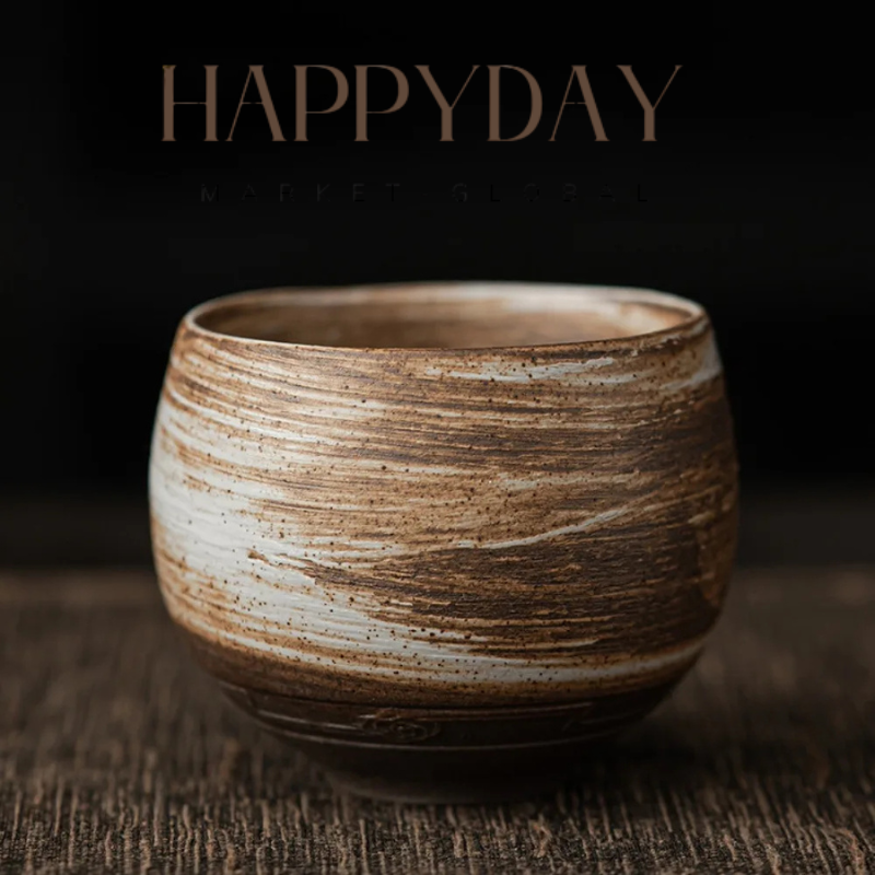 HAPPYDAY - Teaware Japanese Stoneware Tea Cup – Handmade Retro Master Cup