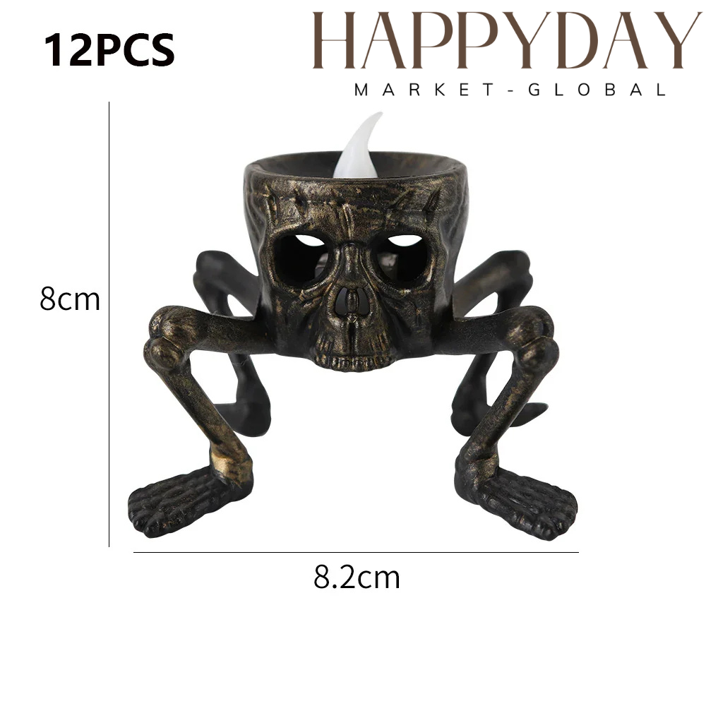 Skull Hand Candle Lamp - LED Halloween Skeleton Decor
