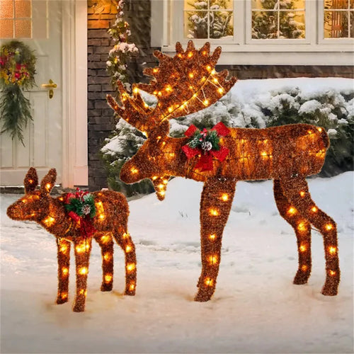 3D Moose Christmas Decoration – 2 Piece With 170 LED Lights