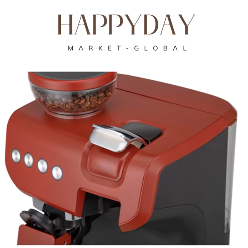 HAPPYDAY - Professional Espresso Coffee Maker Capsule Coffee Machine with Grinder