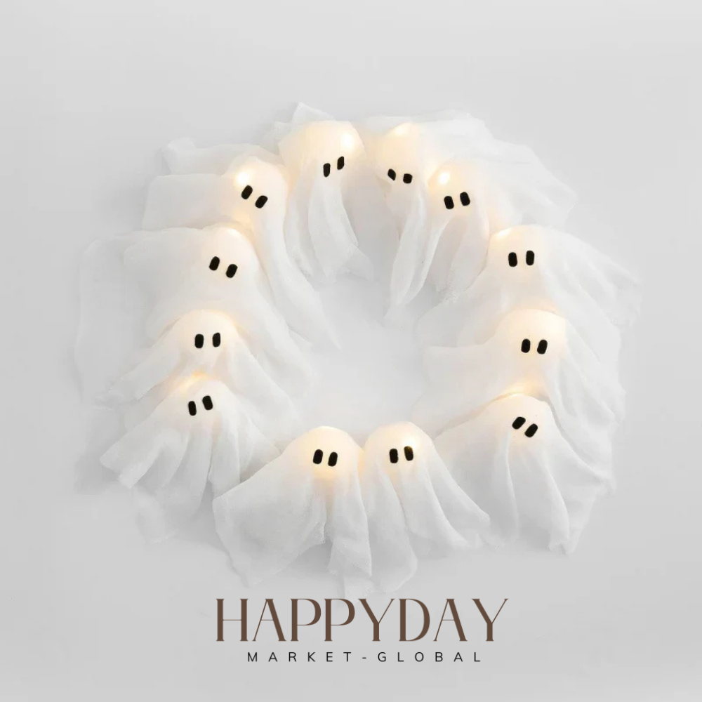 Lit Ghosts Wreath