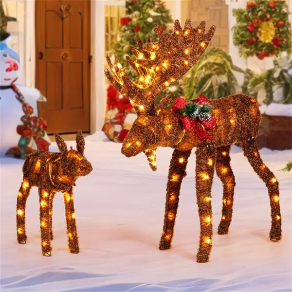 3D Moose Christmas Decoration – 2 Piece With 170 LED Lights