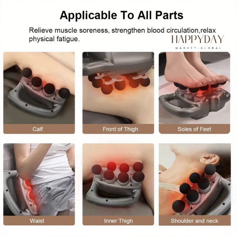 HAPPYDAY - Deep Tissue Massage Gun | 16 Heads Fascia Muscle Massager