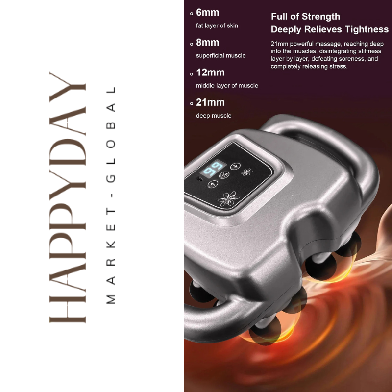 HAPPYDAY - Deep Tissue Massage Gun | 16 Heads Fascia Muscle Massager