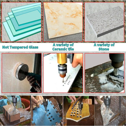 💎10PCS Diamond-Coated Hole Saw Drill Bit Set