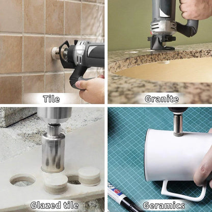 💎10PCS Diamond-Coated Hole Saw Drill Bit Set