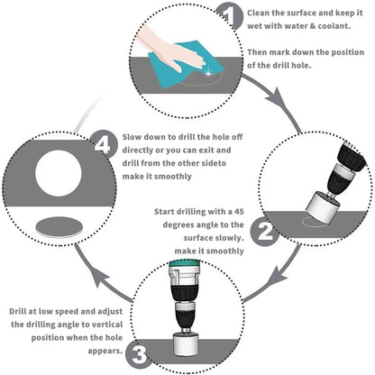 💎10PCS Diamond-Coated Hole Saw Drill Bit Set