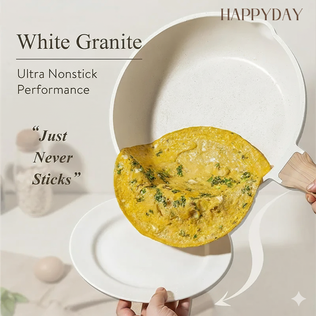 HAPPYDAY – 11-Piece Granite Nonstick Cookware Set