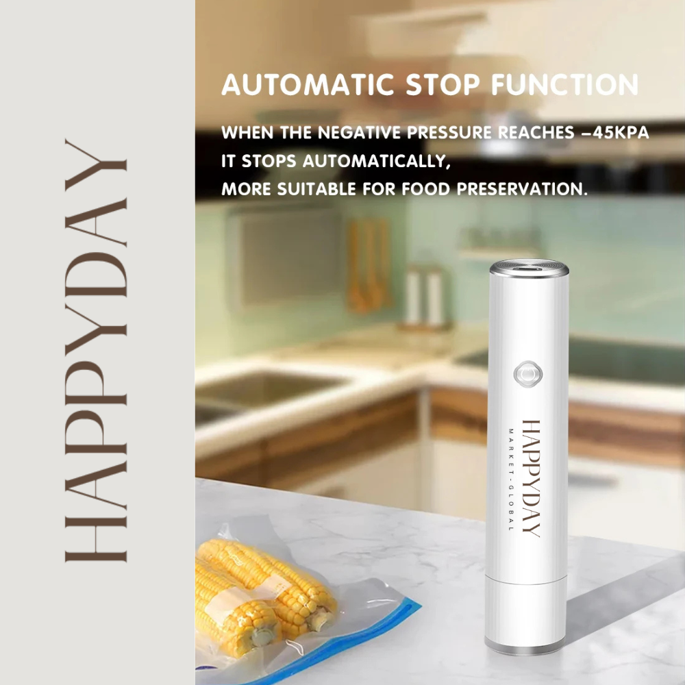HAPPYDAY - Portable Mini Vacuum Sealer – Automatic Handheld Vacuum Pump for Food Preservation