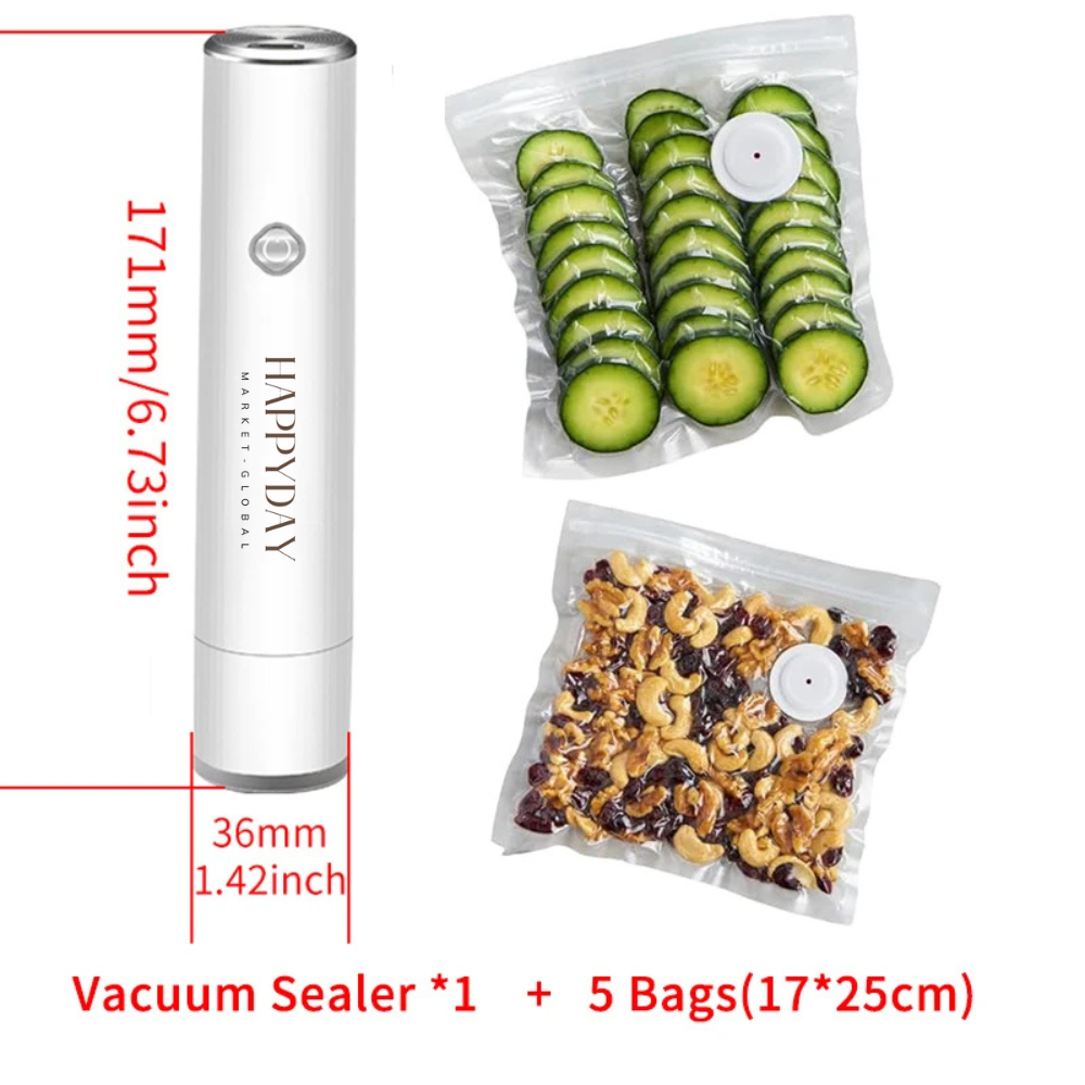 HAPPYDAY - Portable Mini Vacuum Sealer – Automatic Handheld Vacuum Pump for Food Preservation