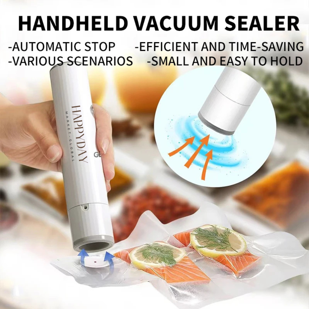 HAPPYDAY - Portable Mini Vacuum Sealer – Automatic Handheld Vacuum Pump for Food Preservation