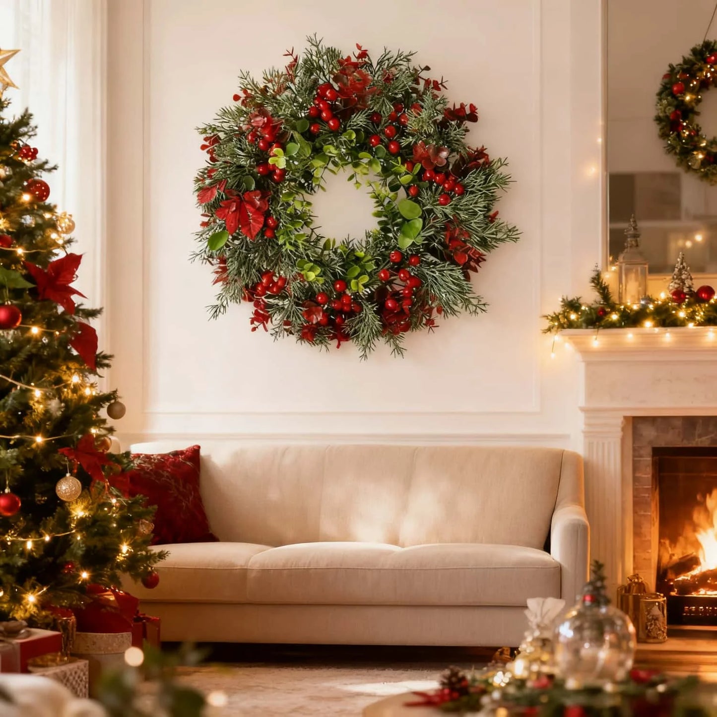 Christmas Berry Wreath | 40Cm - 15.74In