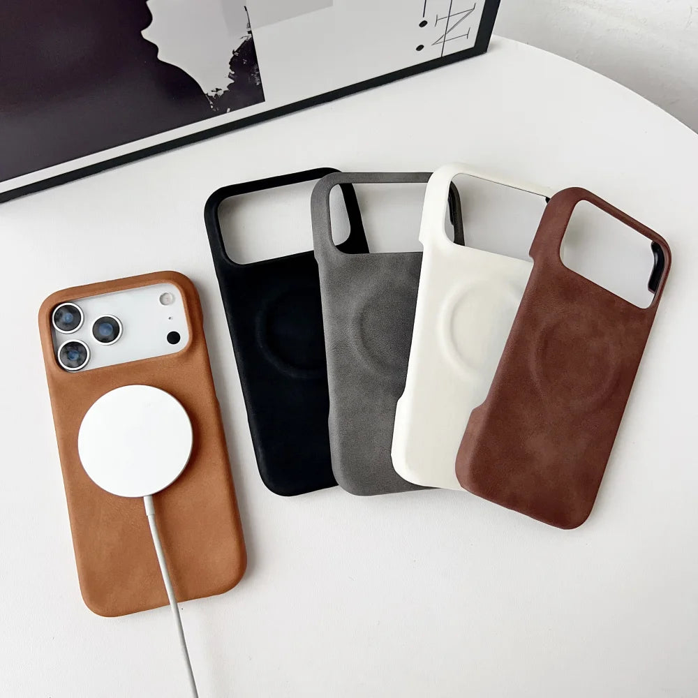 Handcrafted Sheepskin Feel Magnetic IPhone Case
