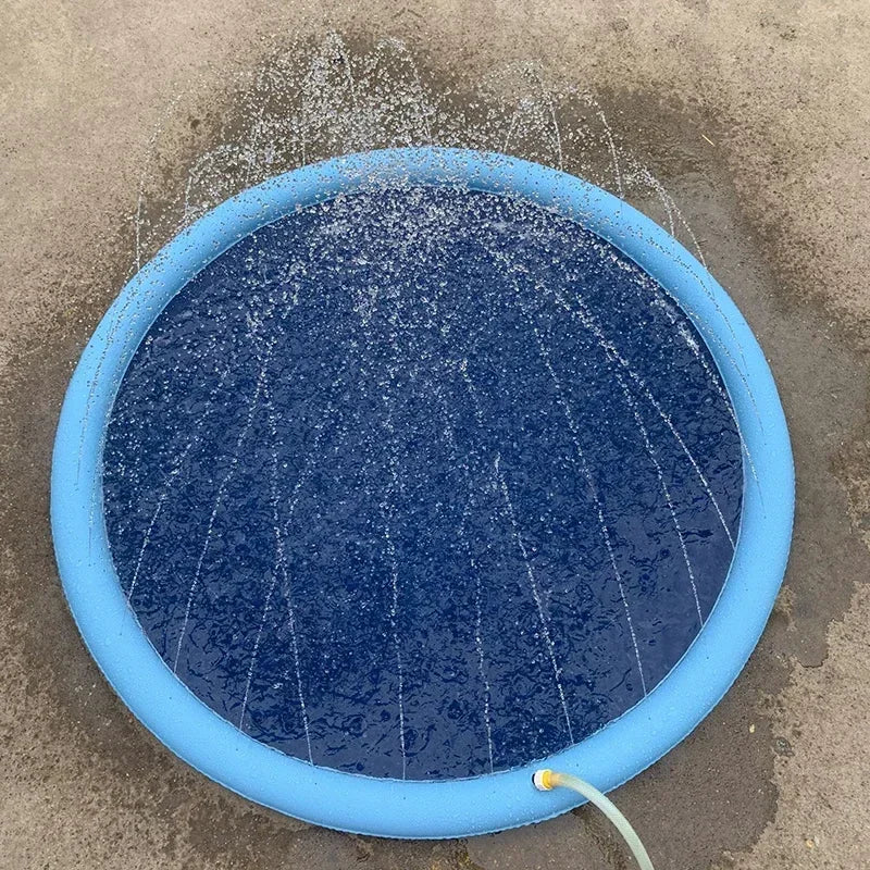Summer Dog Splash Sprinkler Pad – Outdoor Pet Pool Water Play Mat for Dogs & Kids (100/150/170cm)
