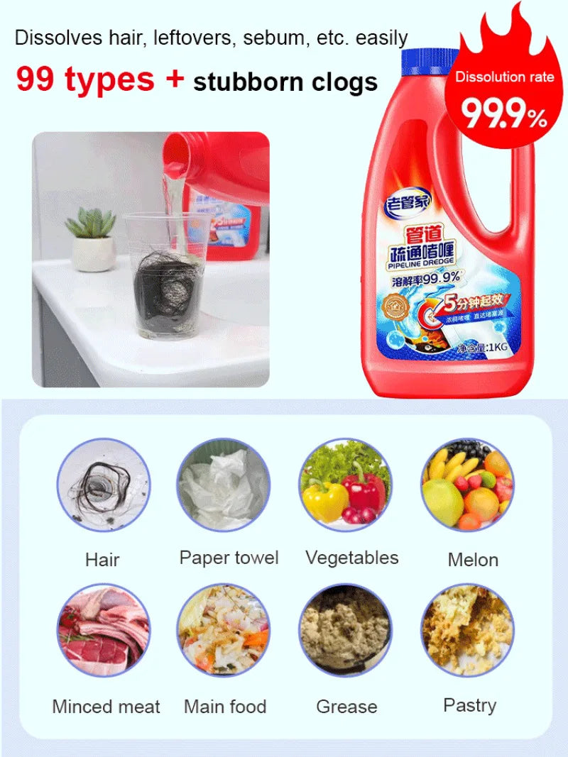 Gentle Kitchen Pipe Cleaner – Powerful & Safe Drain Unblocker