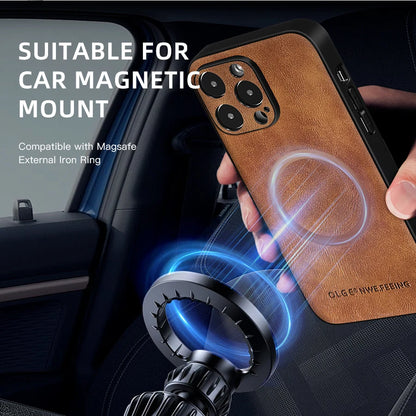 Luxury MagSafe Leather IPhone Case