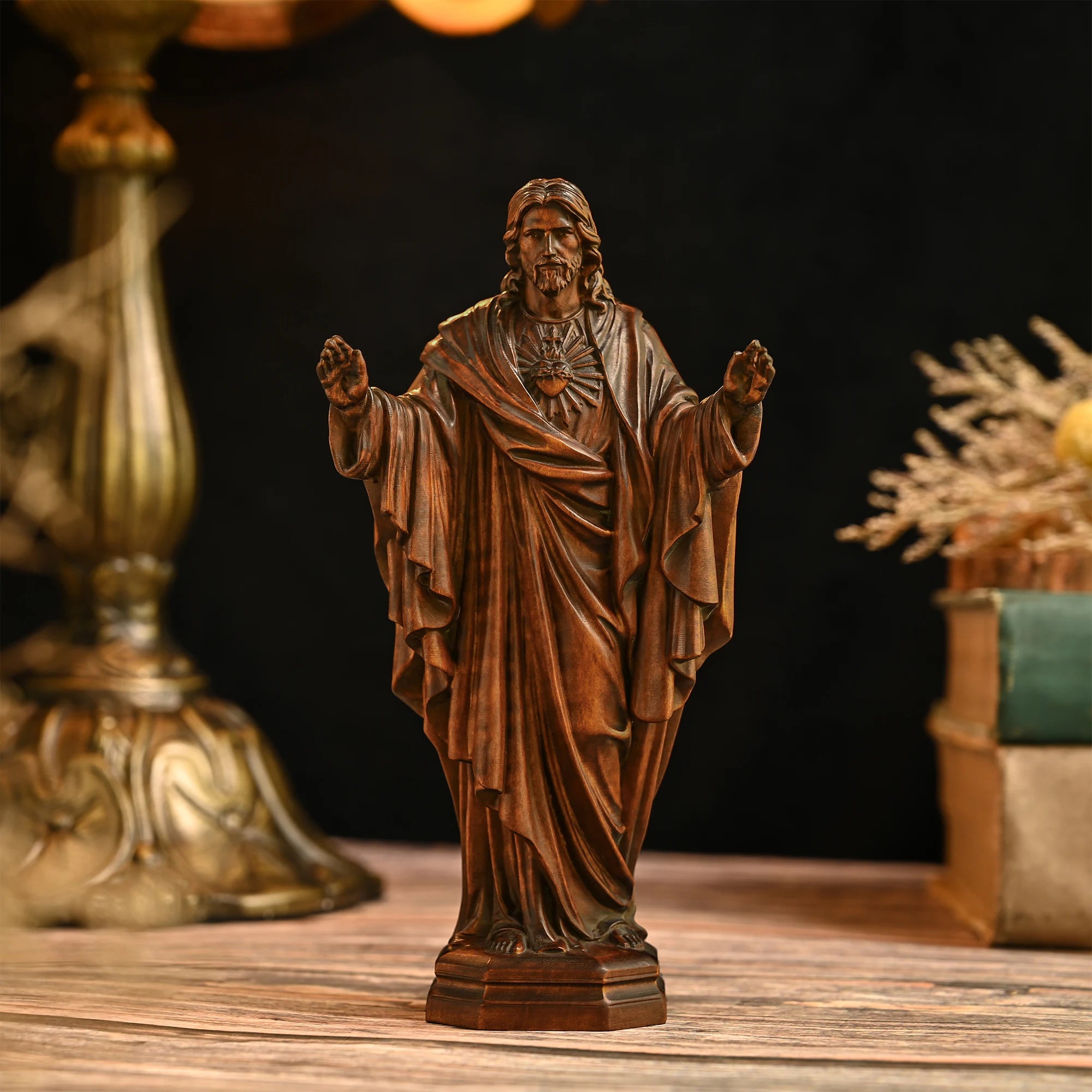 Sacred Heart of Jesus – Hand Carved Devotional Sculpture