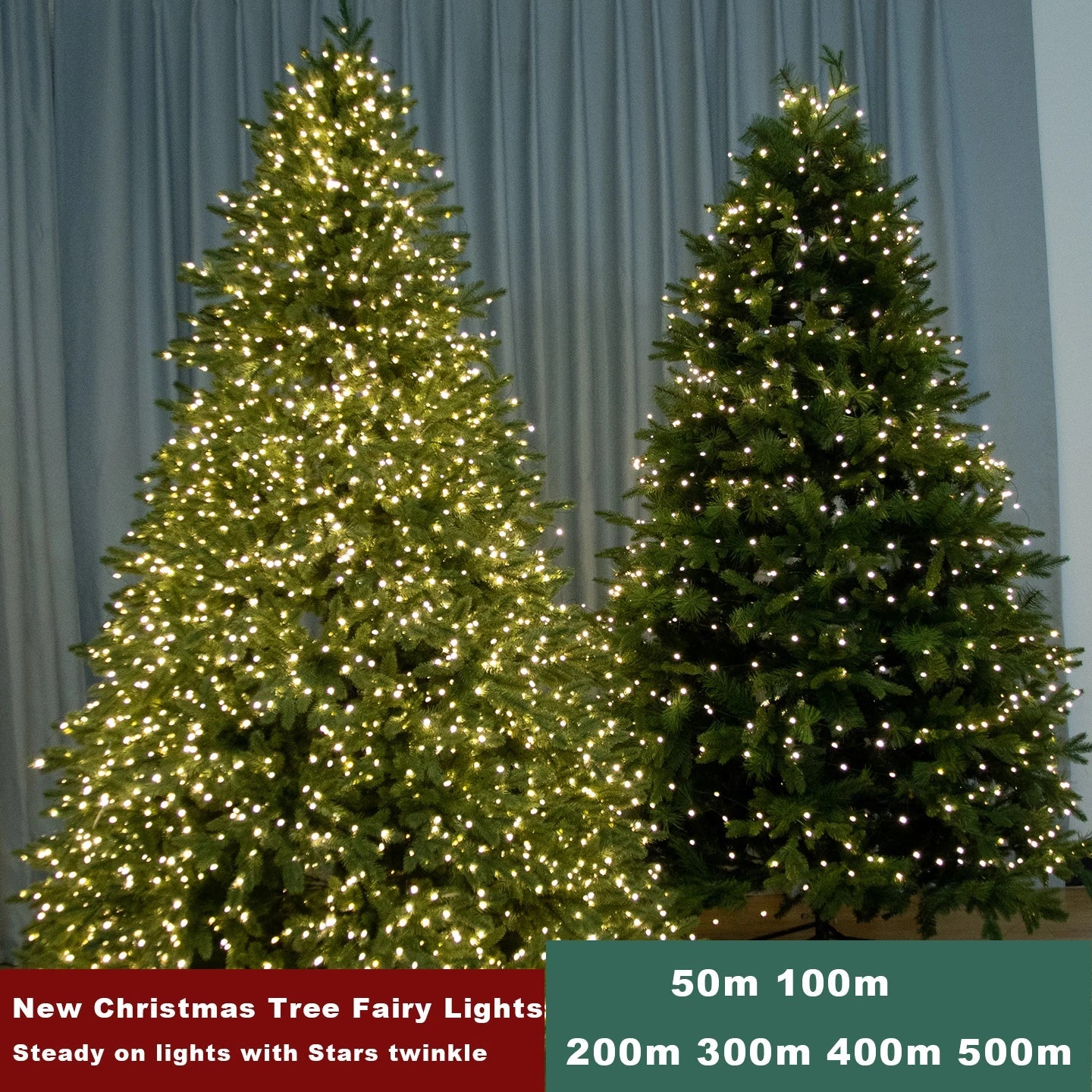 Twinkle Star Green Wire Christmas Fairy Lights