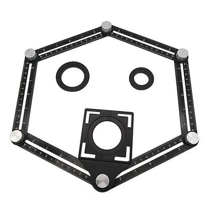 6 Fold Aluminum Alloy Angle Measuring Ruler – Precision Template Tool for Construction & DIY