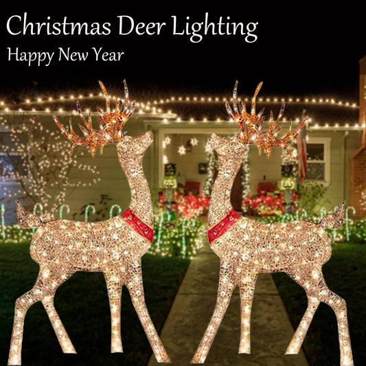2D Christmas Outdoor Lighted Deer Decoration