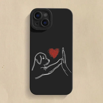 Cat Dog High Five Silicone IPhone Case